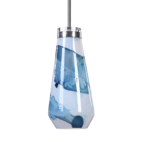Windswept Accent Contemporary Pendant Light with Crystals