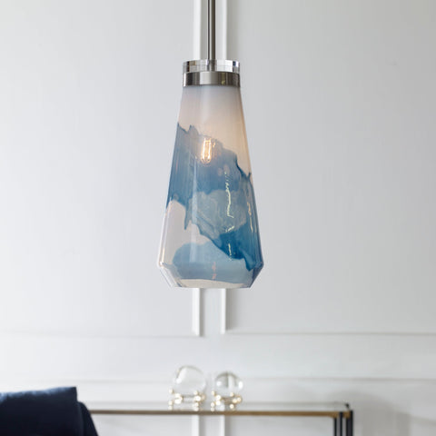 Windswept Accent Contemporary Pendant Light with Crystals