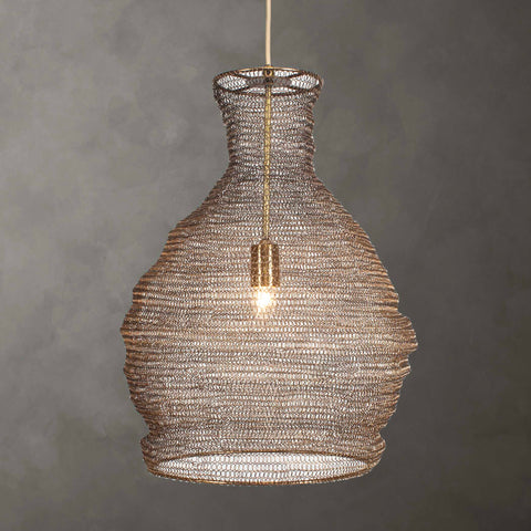 Murmur Eclectic Accent Woven Bell Pendant Light