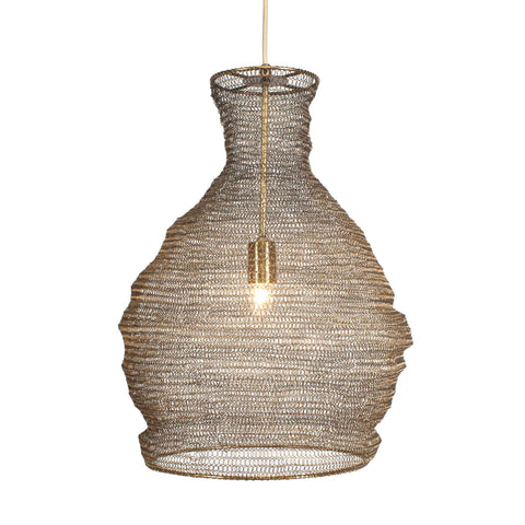 Murmur Eclectic Accent Woven Bell Pendant Light