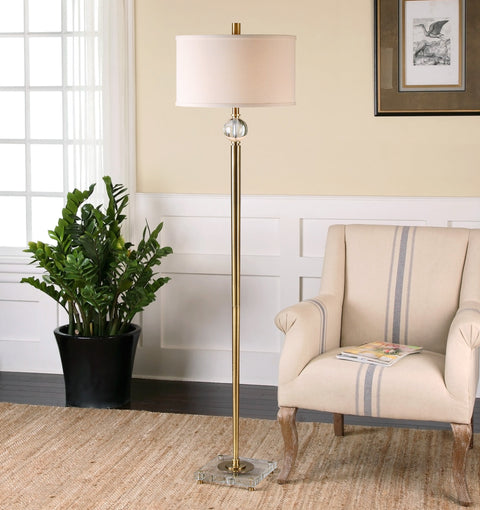 Mesita Elegant Stick Floor Lamp with Crystals