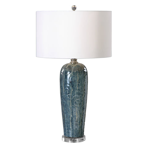 Maira Column Embossed Modern Accent Table Lamp