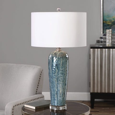 Maira Column Embossed Modern Accent Table Lamp