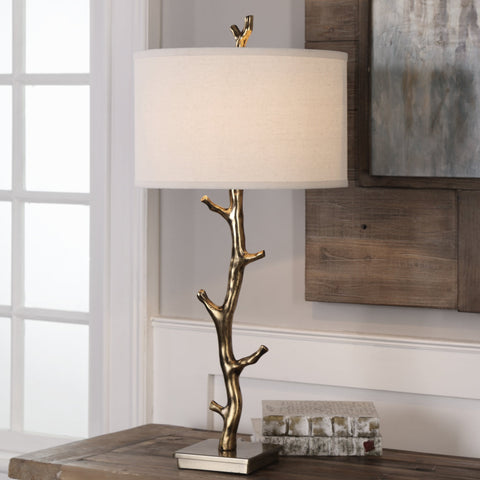 Javor Accent Tree Drum Organic Table Lamp