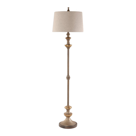 Vetralla Traditional Column Floor Lamp in Elegant Silver