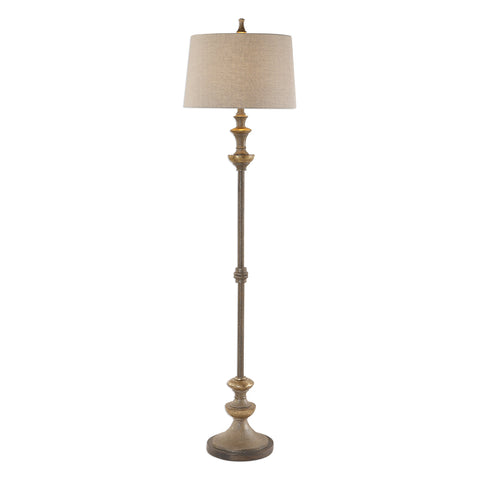 Vetralla Traditional Column Floor Lamp in Elegant Silver