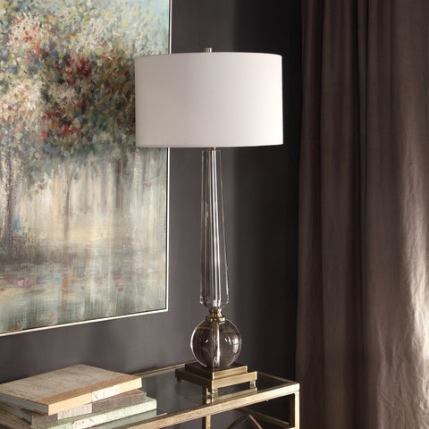 Crista Column Table Lamp with Crystals Elegant Accent