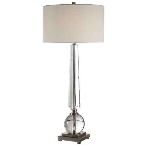 Crista Column Table Lamp with Crystals Elegant Accent