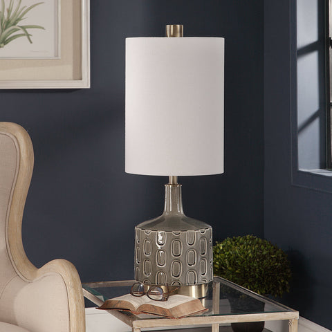 Darrin Ambient Mid Century Embossed Table Lamp