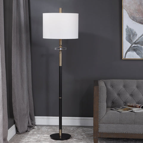 Maud Column Accent Floor Lamp with Crystals Traditional Style