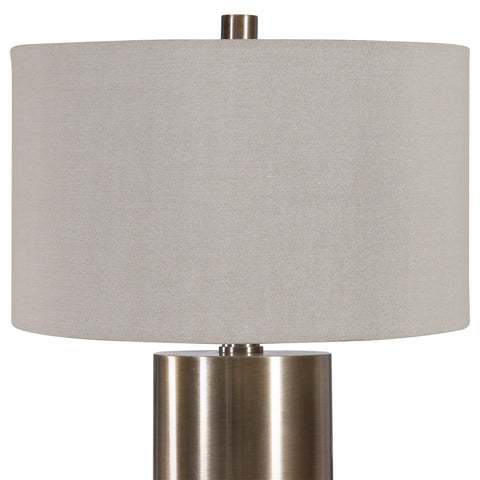 Taria Modern Column Table Lamp in Brass Accent