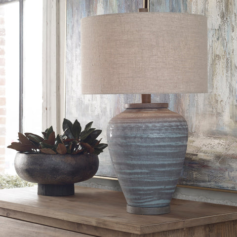Pelia Bohemian Accent Drum Table Lamp