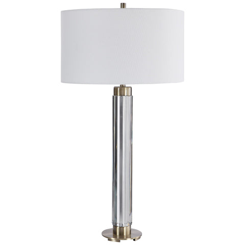 Davies Ambient Column Table Lamp with Beveled Drum Design