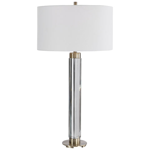 Davies Ambient Column Table Lamp with Beveled Drum Design