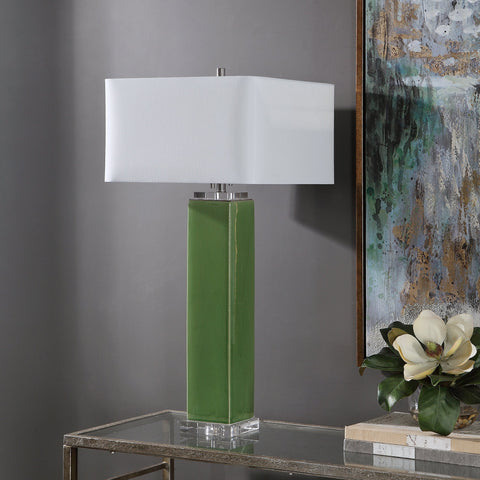 Accent Tropical Column Table Lamp with Crystals