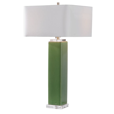 Accent Tropical Column Table Lamp with Crystals