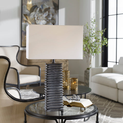 Sanderson Accent Column Table Lamp Fluted Modern Design