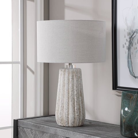 Pikes Accent Fluted Column Drum Table Lamp Contemporary