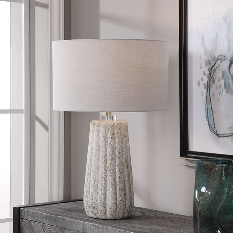 Pikes Accent Fluted Column Drum Table Lamp Contemporary