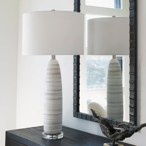 Levadia Modern Sleek Drum Table Lamp