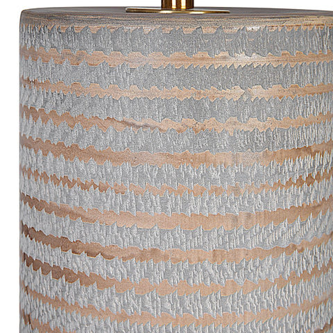 Monolith Organic Carving Accent Cylinder Table Lamp