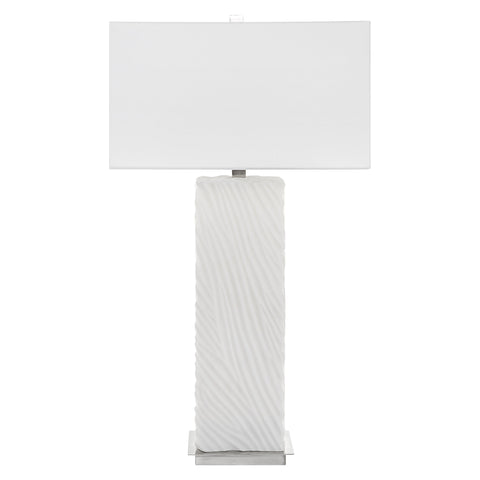 Accent Pillar Column Table Lamp with Carving Modern Design