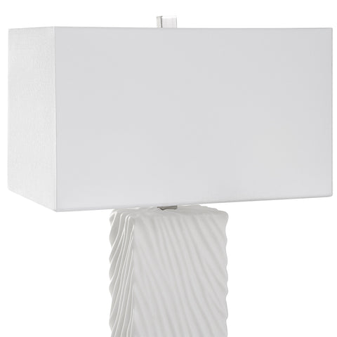 Accent Pillar Column Table Lamp with Carving Modern Design
