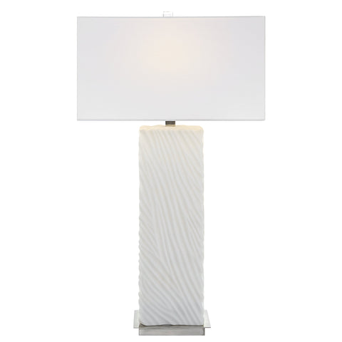 Accent Pillar Column Table Lamp with Carving Modern Design