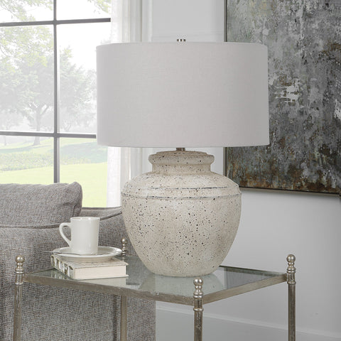 Accent Column Table Lamp Rustic Drum Shape