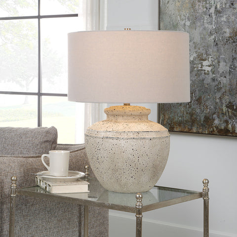 Accent Column Table Lamp Rustic Drum Shape