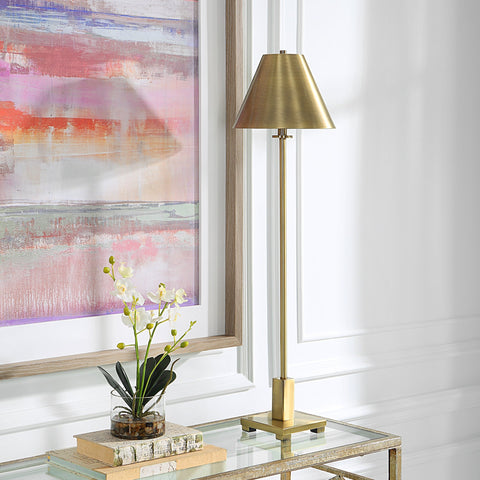 Pilot Modern Accent Floor Lamp in Brass
