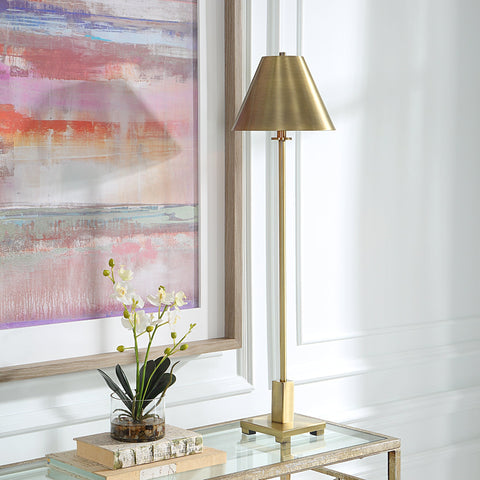 Pilot Modern Accent Floor Lamp in Brass