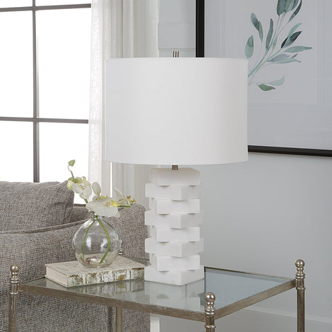 Accent Column Drum Table Lamp for Modern Spaces