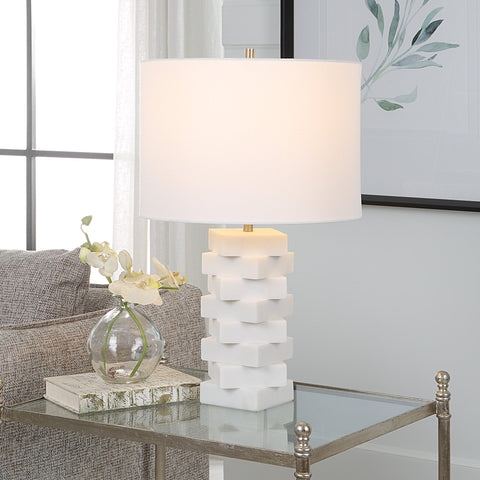 Accent Column Drum Table Lamp for Modern Spaces
