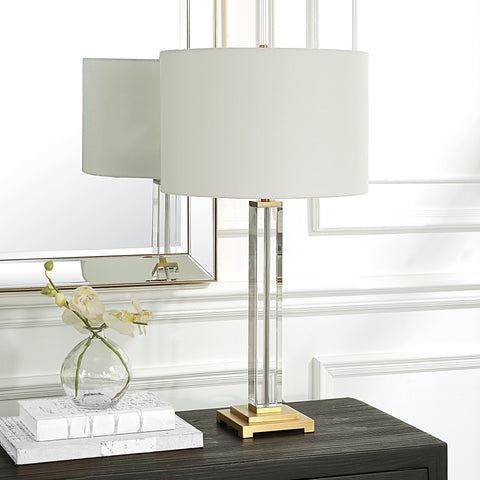 Accent Modern Column Table Lamp with Crystals
