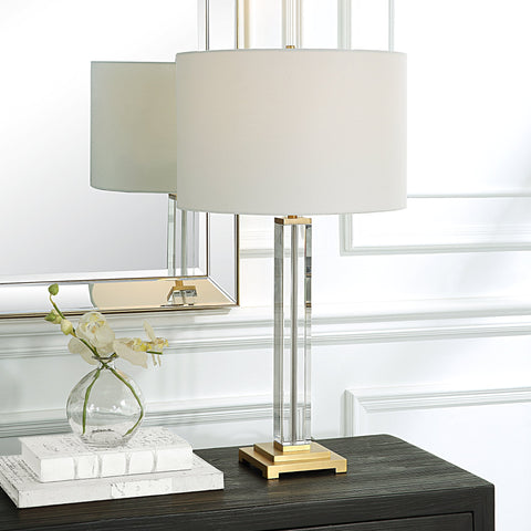 Accent Modern Column Table Lamp with Crystals