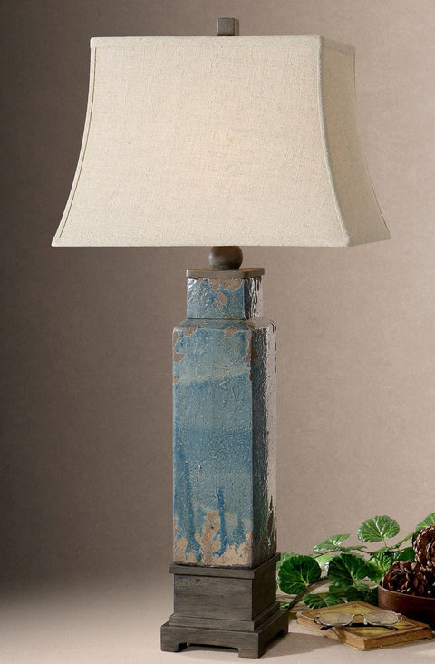 Soprana Rustic Column Accent Table Lamp