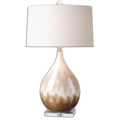 Flavian Modern Oval Table Lamp with Crystals