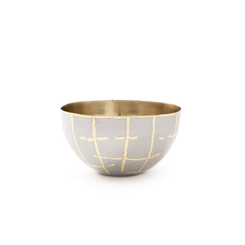 Decorating Essentials Contemporary Geometric Nickel Plated Decorative Bowl