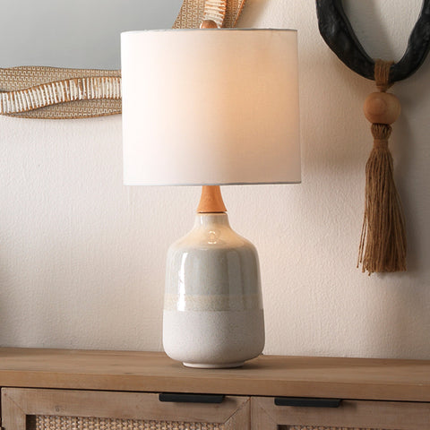 Alice Mid Century Modern Handcrafted Drum Table Lamp