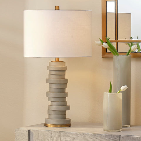 Accent Coastal Column Drum Table Lamp