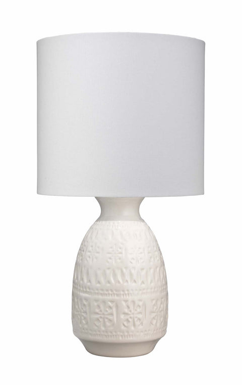 Frieze Accent Embossed Elegant Drum Table Lamp
