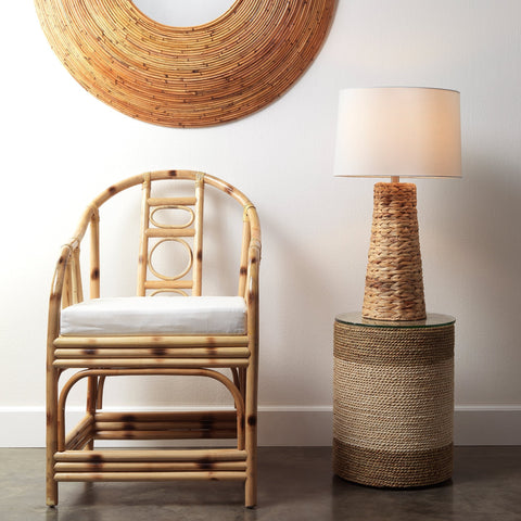 Haven Coastal Column Table Lamp in Natural - Handcrafted Accent