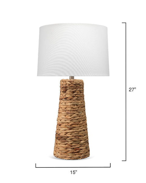 Haven Coastal Column Table Lamp in Natural - Handcrafted Accent