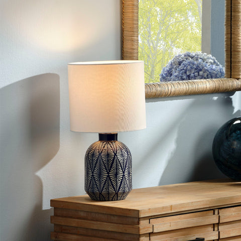 Highland Contemporary Graphic Drum Table Lamp