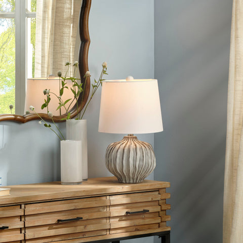 Reef Coastal Accent Table Lamp with Fluted Finial