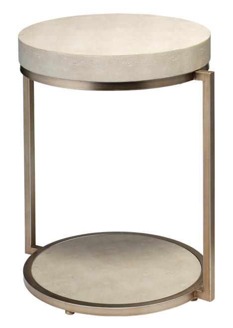 Chester Center Shagreen Upholstered Round Accent Table