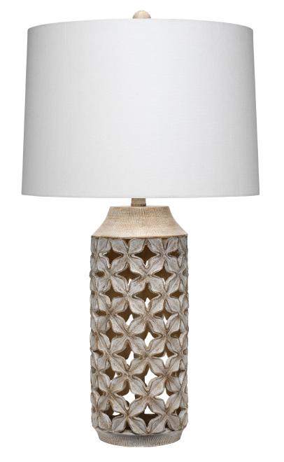 Flora Accent Organic Rustic Table Lamp with Carving