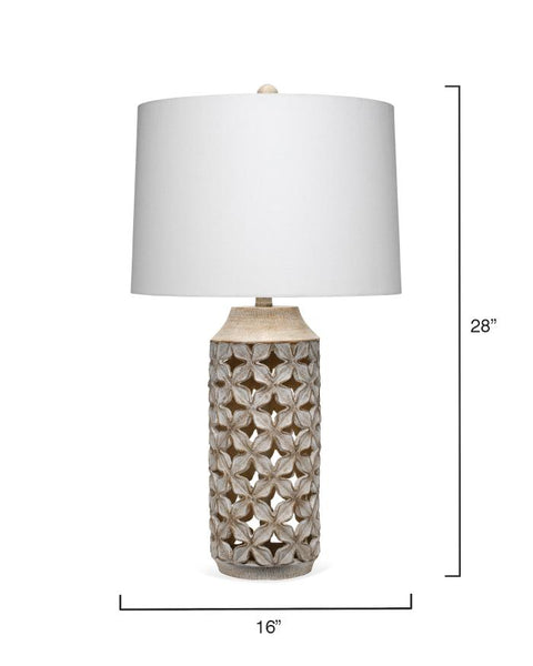 Flora Accent Organic Rustic Table Lamp with Carving