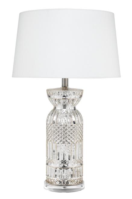 Isla Ambient Column Drum Table Lamp in Silver